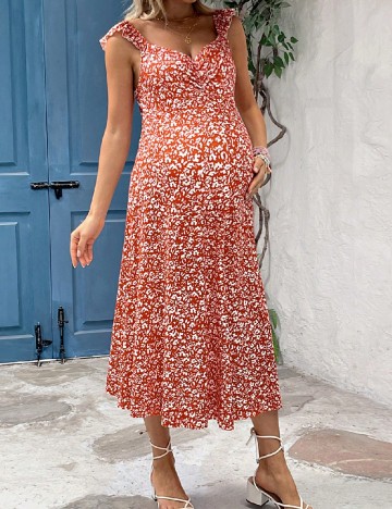 Rochie medie SHEIN Maternity, portocaliu
