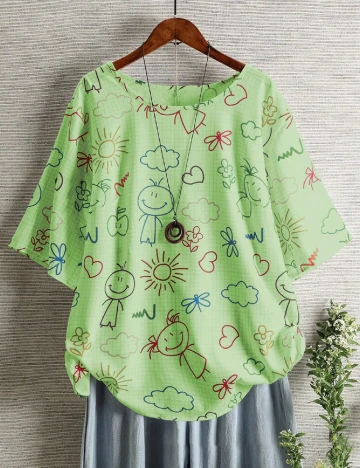 Bluza SHEIN CURVE, verde