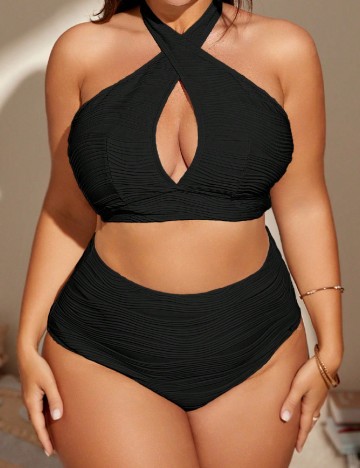 Costum de baie SHEIN CURVE, negru