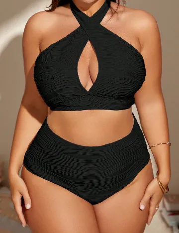 Costum de baie SHEIN CURVE, negru