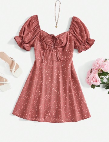 Rochie scurta SHEIN, roz pudra inchis