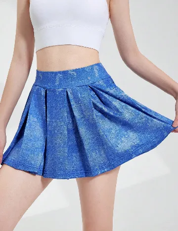 Fusta pantalon Shein Kids, albastru