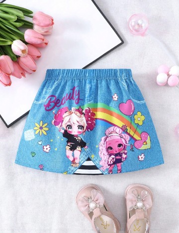 Fusta Shein Kids, mix culori