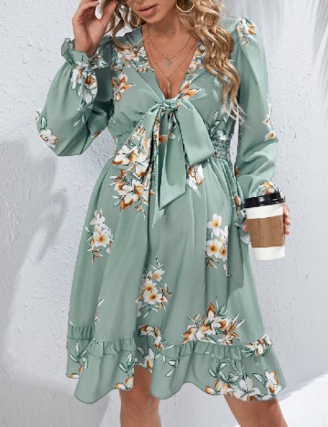 Rochie scurta SHEIN Maternity, verde