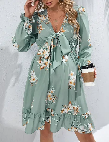 Rochie scurta SHEIN Maternity, verde