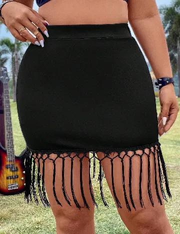 Fusta SHEIN CURVE, negru