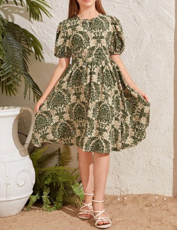 Compleu Shein Kids, bej/verde