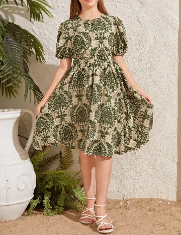 Compleu Shein Kids, bej/verde