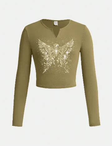 Top Shein Kids, verde