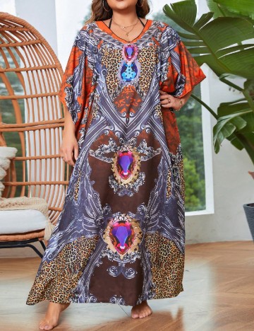 Rochie de plaja SHEIN CURVE, mix culori