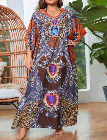 Rochie de plaja SHEIN CURVE, mix culori