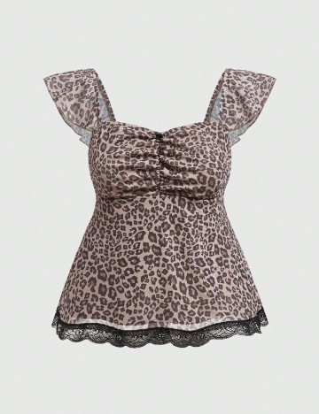 Top Romwe, animal print