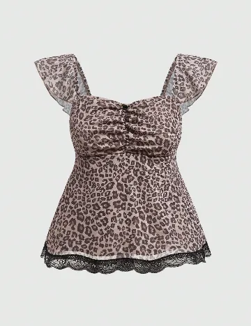 Top Romwe, animal print
