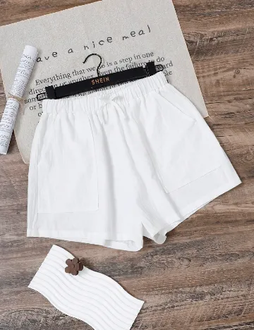 Pantaloni scurti Shein Kids, alb