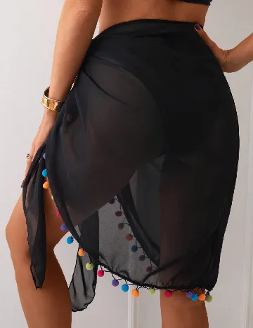 Fusta de plaja SHEIN, negru