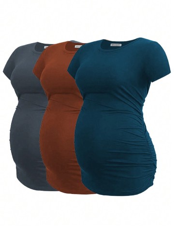 Set Tricouri 3 bucati SHEIN Maternity, mix culori