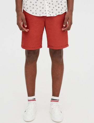 Pantaloni scurti Pull&Bear, rosu