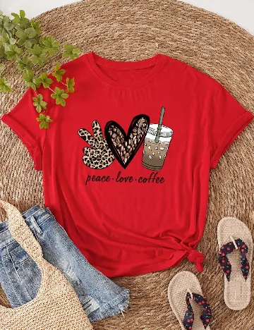 Tricou SHEIN CURVE, rosu