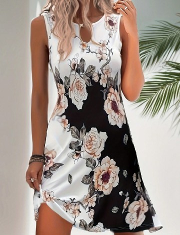 Rochie scurta SHEIN, alb/negru