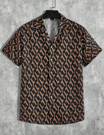 Camasa SHEIN, negru/maro