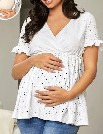 Bluza SHEIN Maternity, alb
