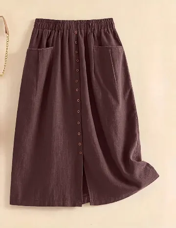 Fusta SHEIN, maro inchis