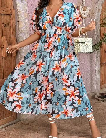 Rochie medie SHEIN CURVE, floral print