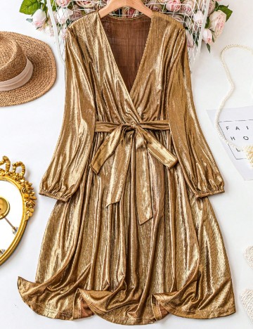 Rochie medie SHEIN CURVE, auriu