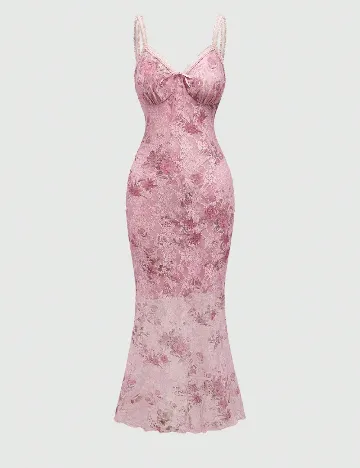 Rochie lunga Romwe, roz