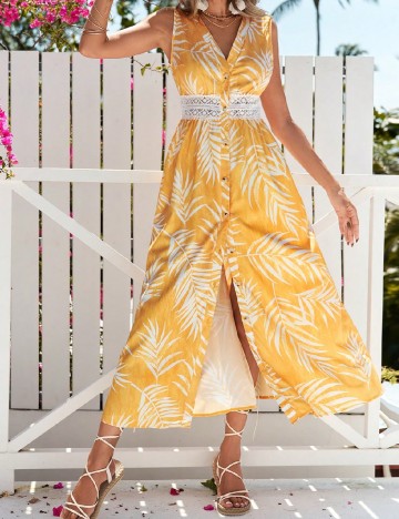 Rochie medie SHEIN, galben