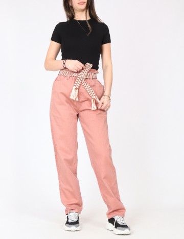 Pantaloni River Island, roz pudra inchis