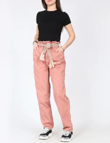 Pantaloni River Island, roz pudra inchis