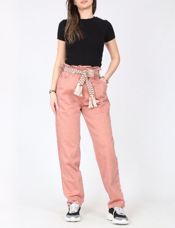 Pantaloni River Island, roz pudra inchis
