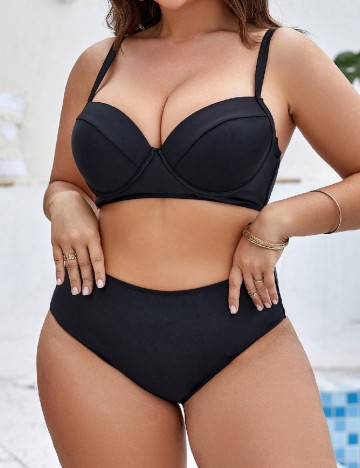 Costum de baie SHEIN CURVE, negru