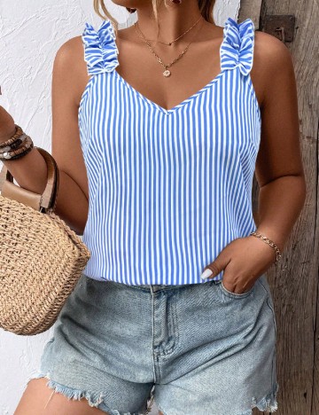 Bluza SHEIN CURVE, alb/albastru