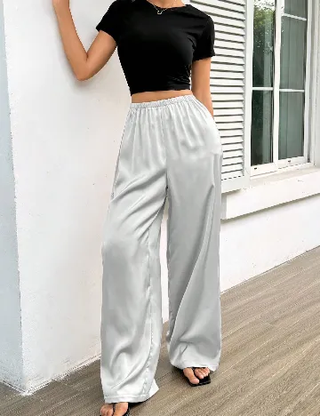 Pantaloni SHEIN CURVE, argintiu