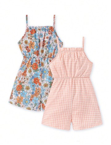 Set salopete 2 bucati Shein Kids, mix culori