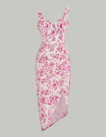 Rochie medie SHEIN, alb/roz