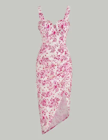 Rochie medie SHEIN, alb/roz