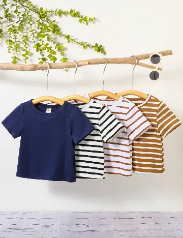 Set Tricouri 4 bucati Shein Kids, mix culori