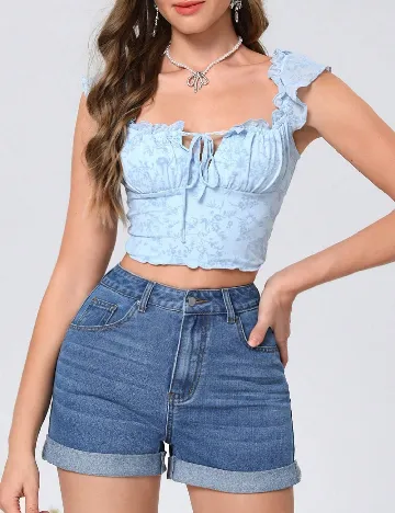 Pantaloni scurti SHEIN, albastru