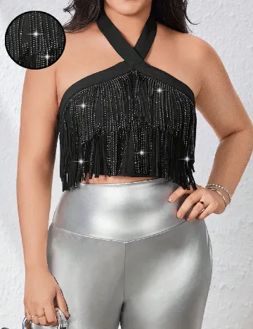 Top SHEIN CURVE, negru