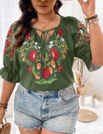 Bluza SHEIN CURVE, kaki