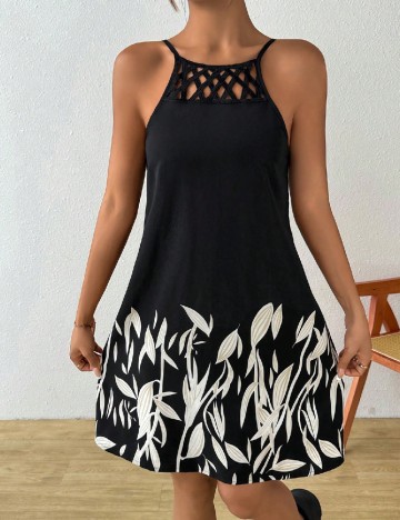 Rochie scurta SHEIN, negru/crem