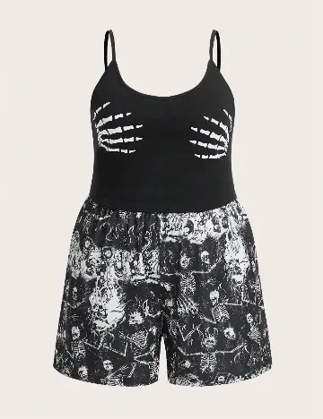 Compleu Romwe Plus Size, negru