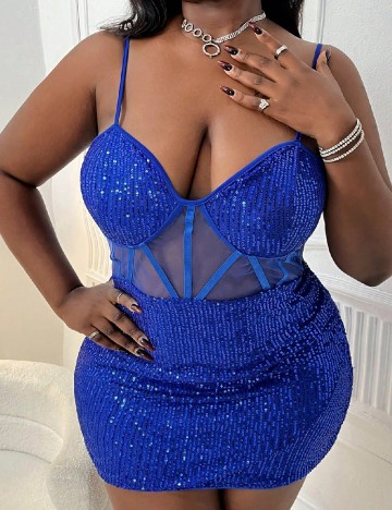 Rochie scurta SHEIN CURVE, albastru