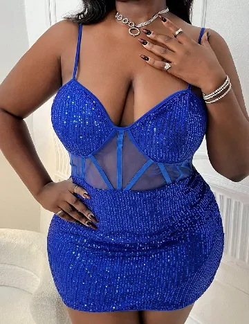 Rochie scurta SHEIN CURVE, albastru