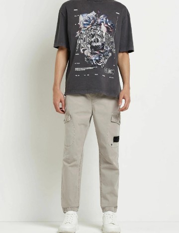 Tricou Oversize River Island, gri