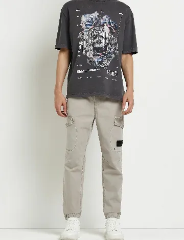 Tricou Oversize River Island, gri