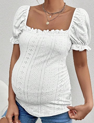 Bluza SHEIN Maternity, alb